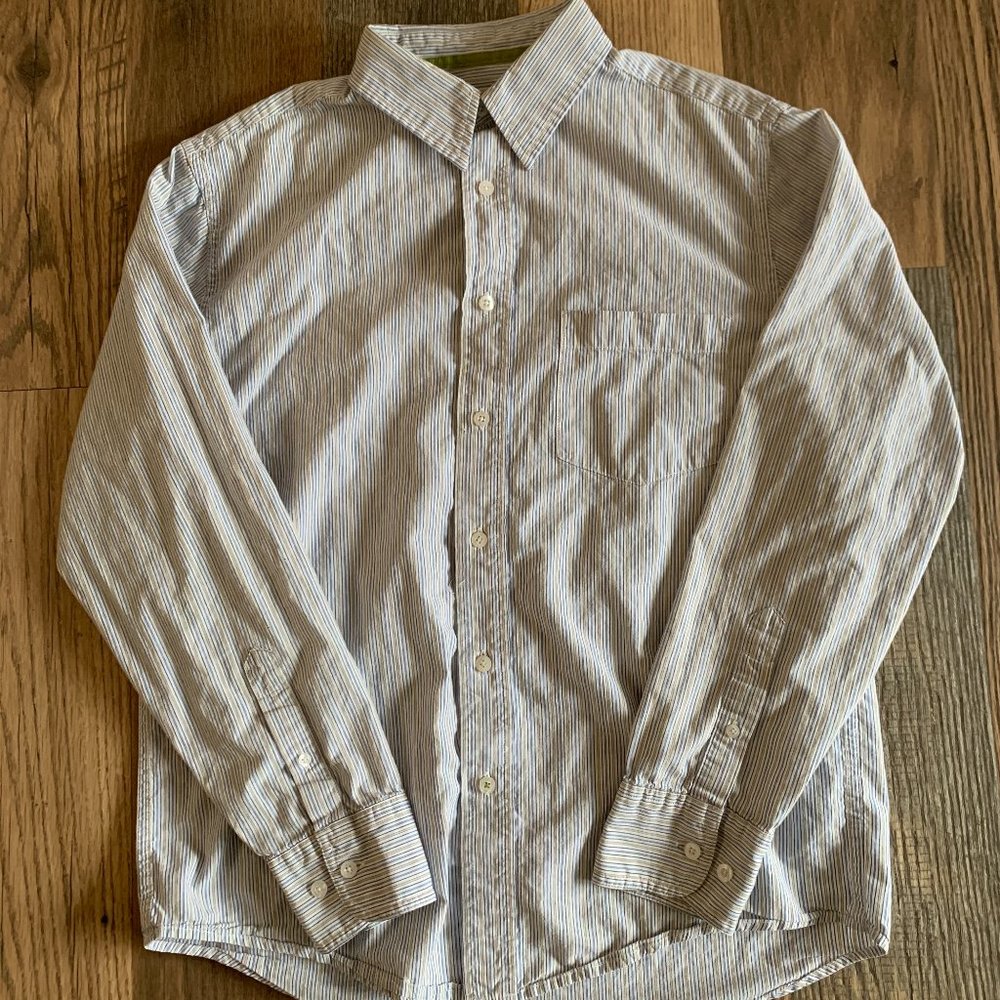 Mens Aeropostale Long Sleeve Striped Button Down Shirt size Medium